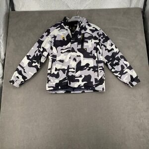 Keevoom Boys Camo Ski Jacket Grey Black Fleece Lined Waterproof Size 10-12